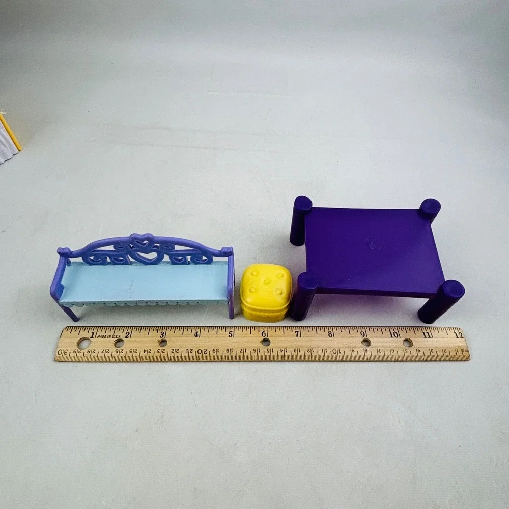 Caring Corners Dollhouse Furniture Lot Bed Vanity Bench Food Caring Corners